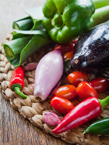 Mediterranean vegetable -  food ingredients, fresh from the market, localy harvested. photo