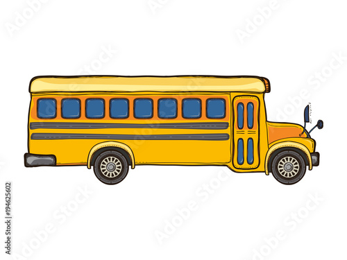 Vector yellow school bus isolated on white