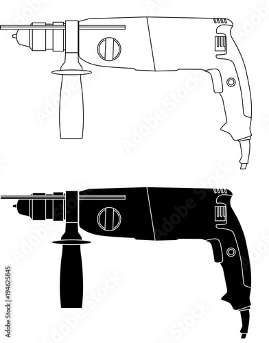Impact drill set vector eps 10