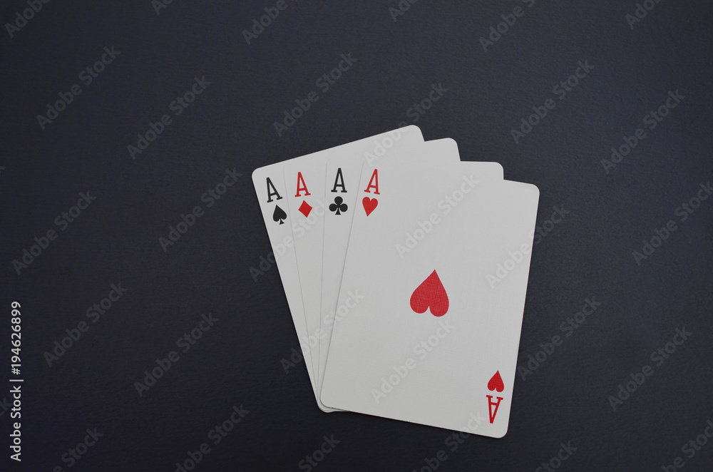Obraz premium four aces poker hand