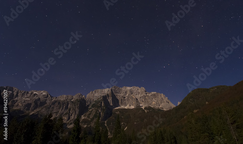 night scene of Alps mountain and stars