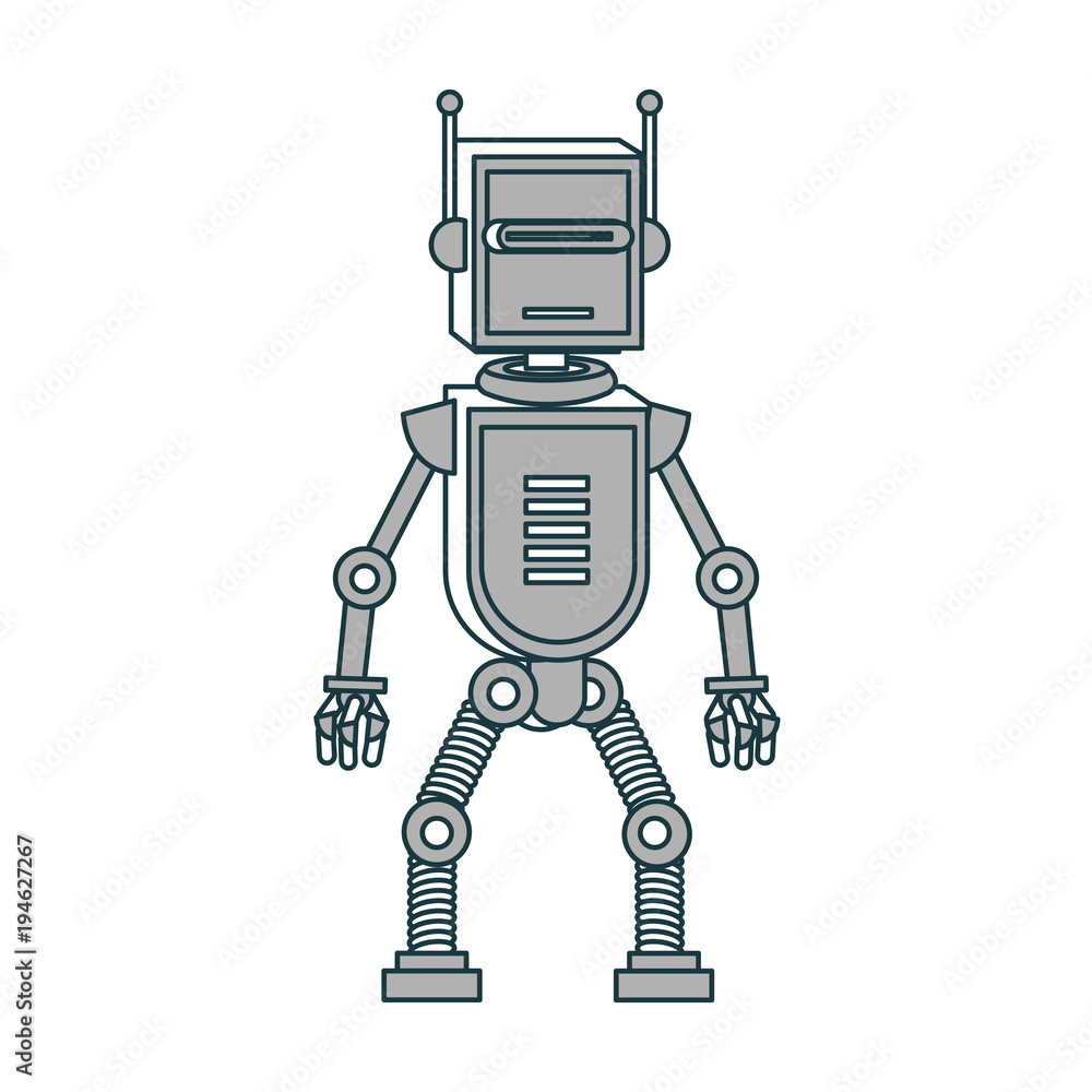 Fototapeta premium Funny robot cartoon vector illustration graphic design
