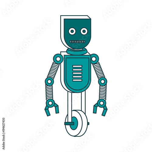 Funny robot cartoon vector illustration graphic design