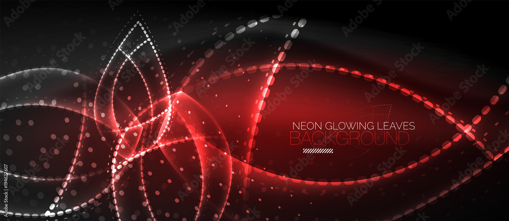 Neon leaf background, green energy concept Neon leaf background, green energy concept
