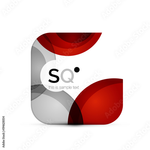 Vector square geometric abstract business emblem photo