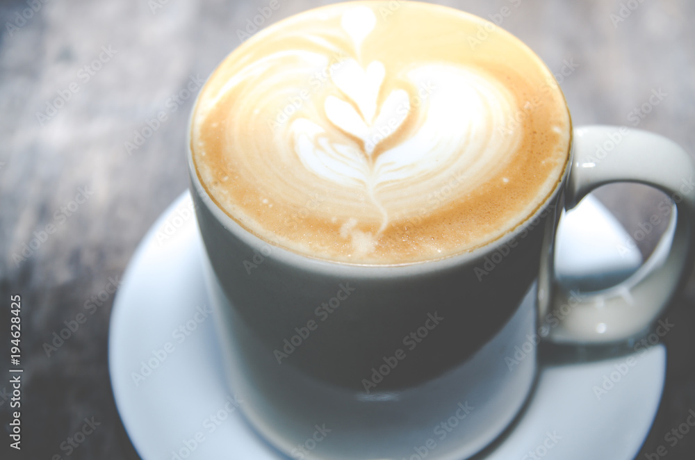 Cup of coffee with beautiful Latte art Cup of coffee with beautiful Latte art