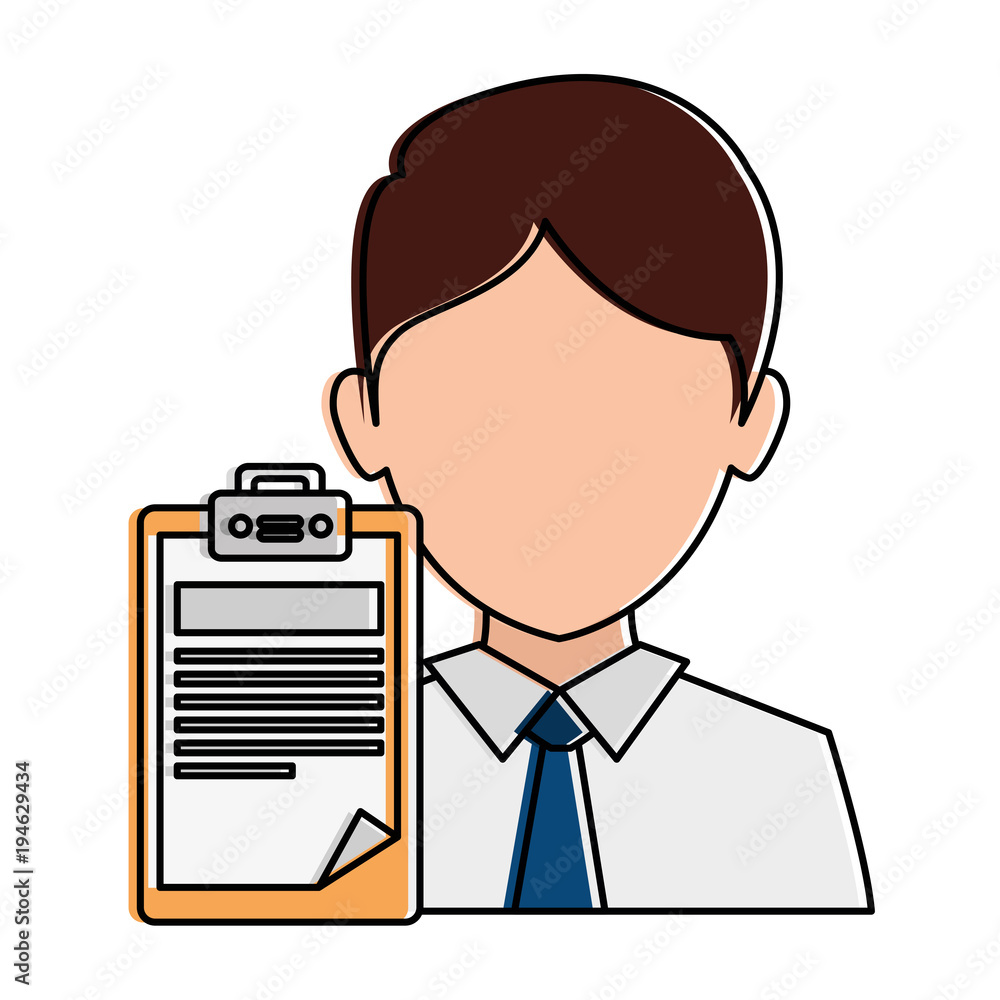businessman with clipboard avatar character vector illustration design businessman with clipboard avatar character vector illustration design
