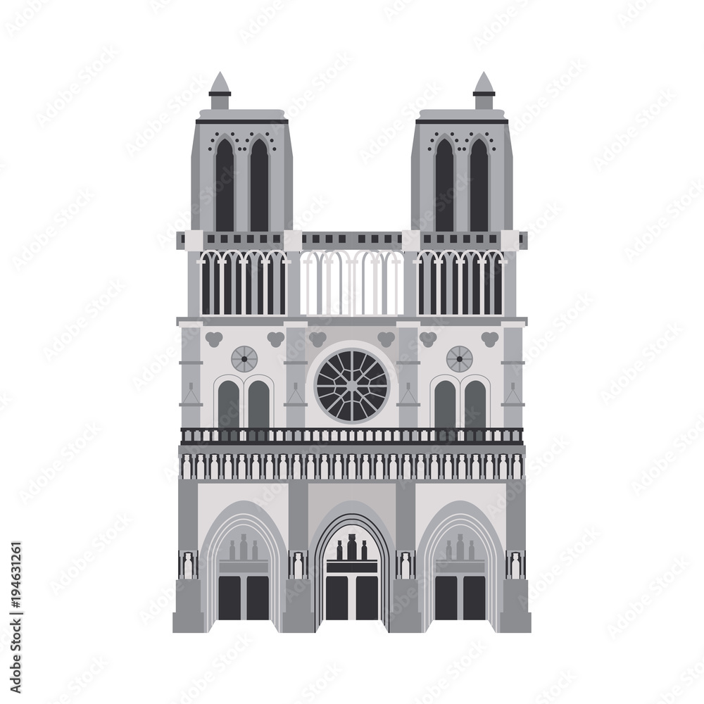 Fototapeta premium Gothic church building vector illustration graphic design
