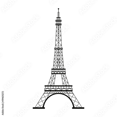 Fototapeta Naklejka Na Ścianę i Meble -  Eiffel tower symbol vector illustration graphic design