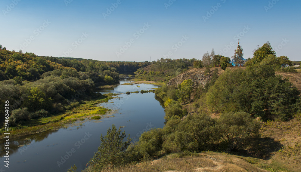 View on river Sluch, Rivno region, Volyn, Ukraine