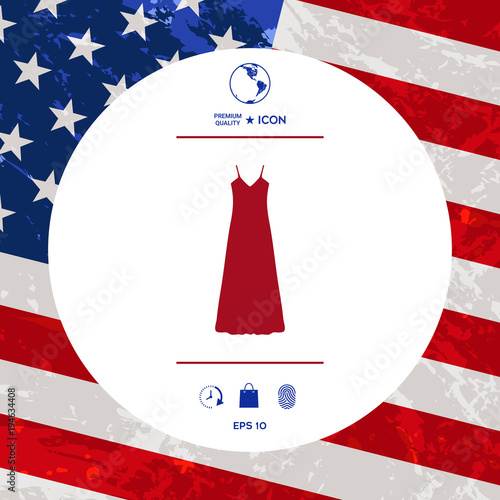 Long Dress, Evening dress, combination or nightie , the silhouette. Menu item in the web design