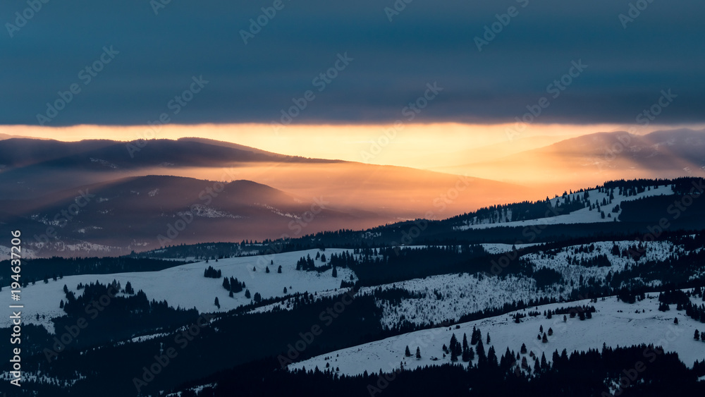 The greatest sunset I have ever witnessed in Hasmas mountains, Romania. The skies looked like they were set on fire.