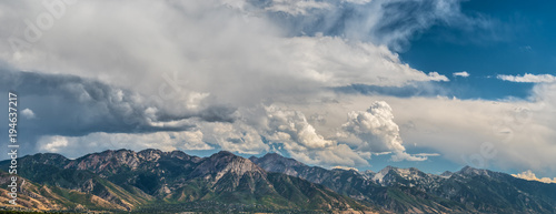WASATCH MOUNTAINS ABOVE SALT LAKE CITY UTAH PANORAMA