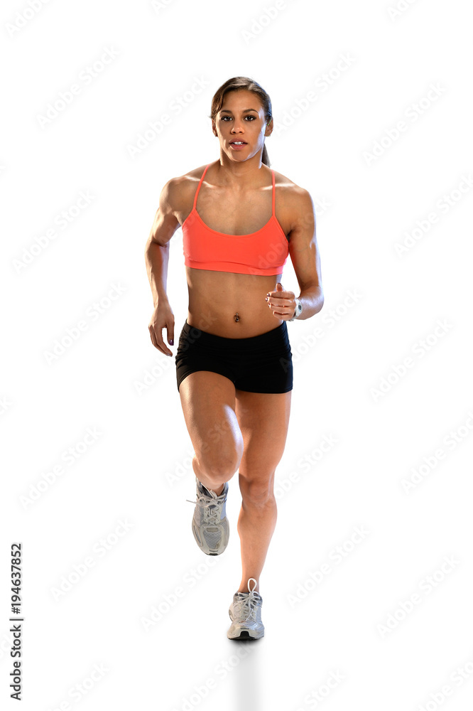 Young African American Woman Running Young African American Woman Running