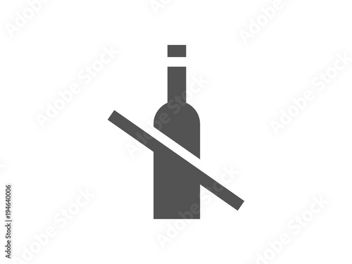 Alcohol prohibition sign. No alcohol vector icon