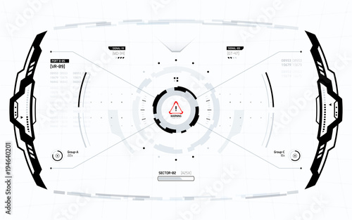 Sci-Fi Futuristic Vector HUD Interface Screen. Virtual Reality View Display