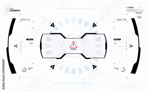 Sci-Fi Futuristic Vector HUD Interface Screen. Virtual Reality View Display
