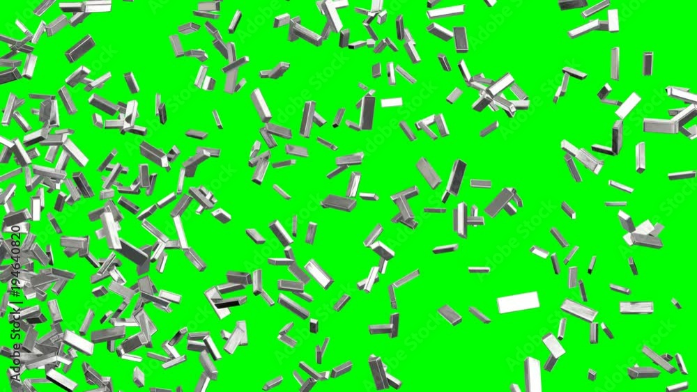 Animated a lot of shinning fine bars of silver flying or exploding from left to right against green background. Animated a lot of shinning fine bars of silver flying or exploding from left to right against green background.