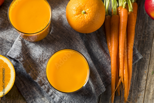 Healthy Organic Orange Carrot Smoothie Juice Drink