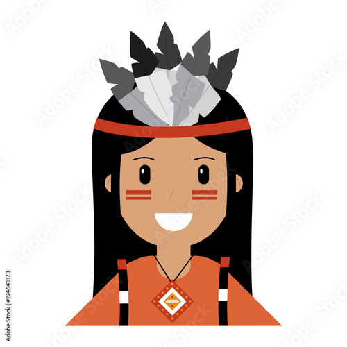 happy native american person icon image vector illustration design 