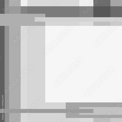 Geometric technology background with gray rectangles and strips. Abstract pattern, modern minimalist design, template with text place. Layout for covers, banners, brochures, flyers. Vector EPS10