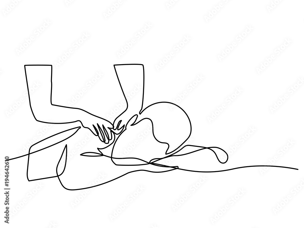 Continuous line drawing. Man has massage in beauty salon. Vector  illustration. Stock Vector | Adobe Stock