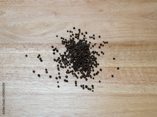 Overhead shot of scattered pile of peppercorn