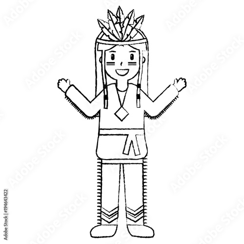 happy native american person icon image vector illustration design 