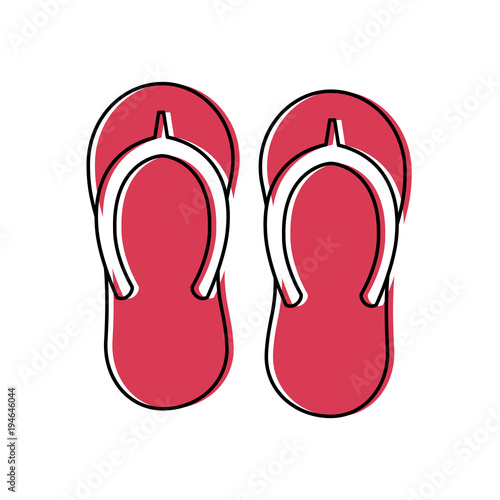 flip flops sandals beach icon image vector illustration design 