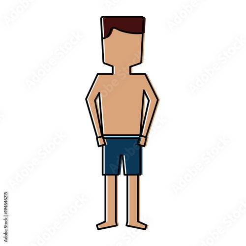 man in trunks bathing suit icon image vector illustration design 