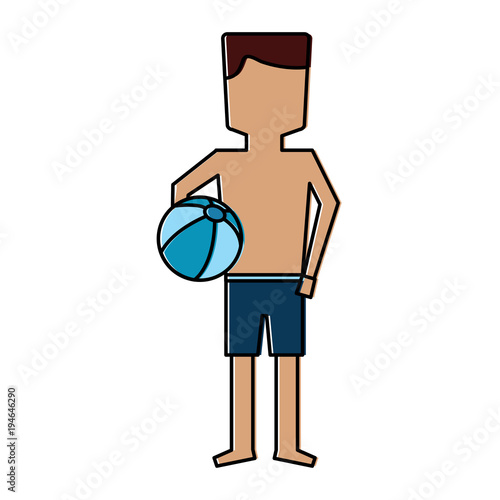 man in trunks bathing suit icon image vector illustration design 