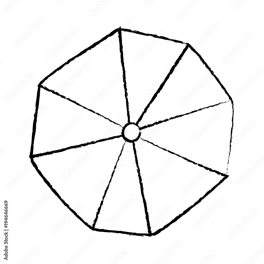 parasol umbrella topview beach icon image vector illustration design black  sketch line Stock Vector | Adobe Stock