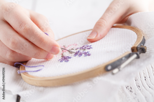 Bilde på lerret Embroidery and cross stitch accessories.