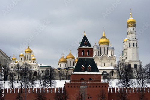 Moscow Kremlin. Color winter photo.
