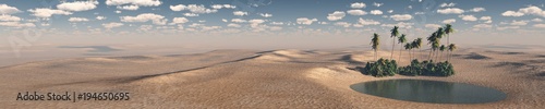 Fotografia oasis, a panorama of the desert of sand
3D rendering