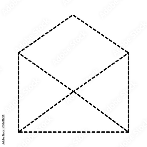 open envelope email letter communication icon vector illustration dotted line design