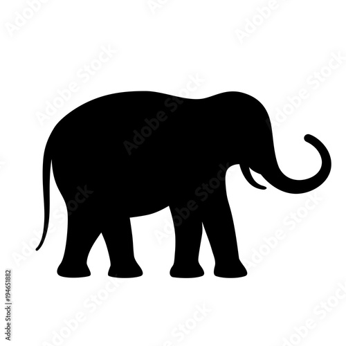 Elephant vector silhouette icon © Arcady