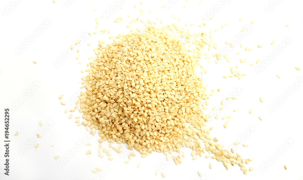 Sesame seeds on white background Sesame seeds on white background