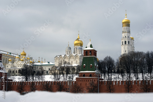 Moscow Kremlin. Color winter photo.