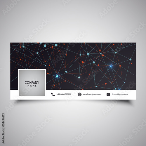 Social media timeline cover design with low poly design