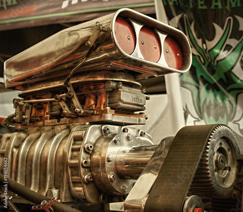 Принти на полотні Holley carburettor on V8 engine with charger