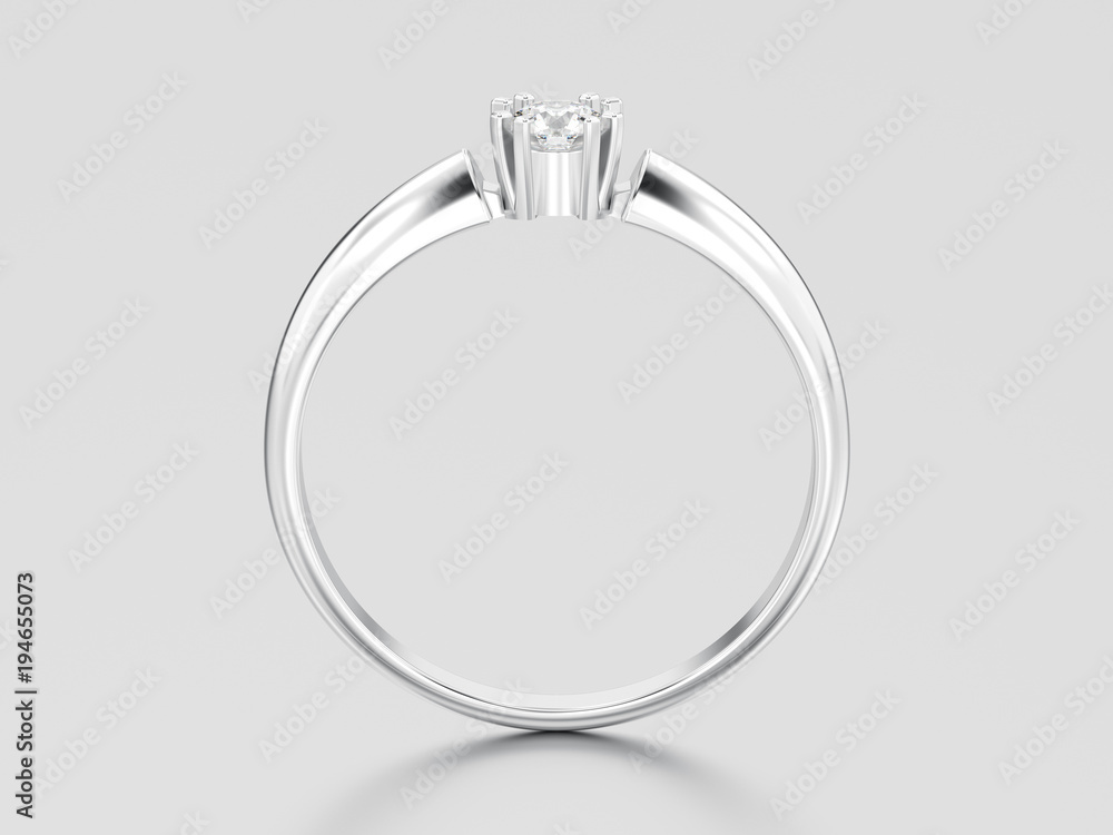 3D illustration white gold or silver engagement solitaire double prong basket diamond ring 3D illustration white gold or silver engagement solitaire double prong basket diamond ring