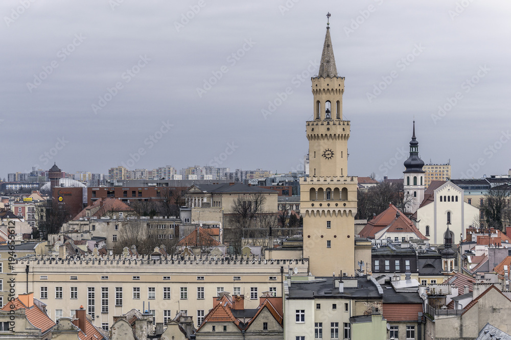 Panorama of Old Town in Opole, Poland