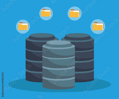 Data center equipment and technology vector illustration graphic design
