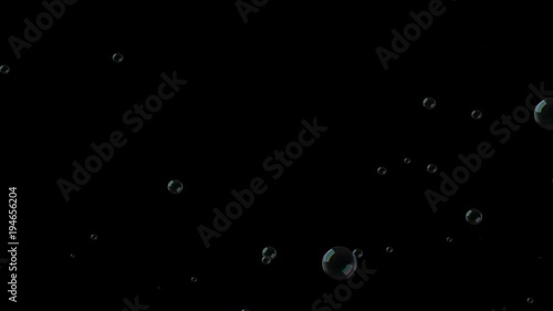 Wallpaper Mural Soap bubbles fall down on black background Torontodigital.ca