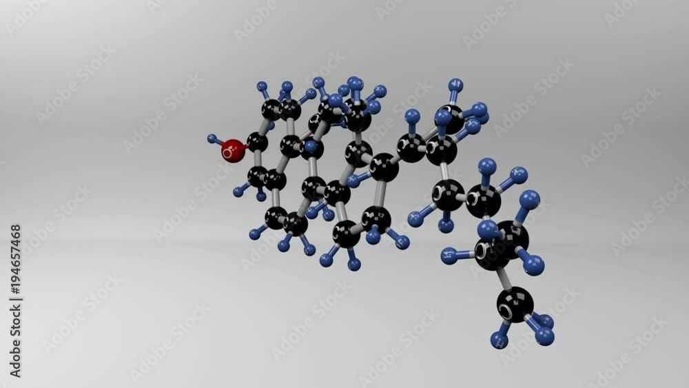 Cholesterol molecule.Molecular structure of cholesterol, lipid, fat.