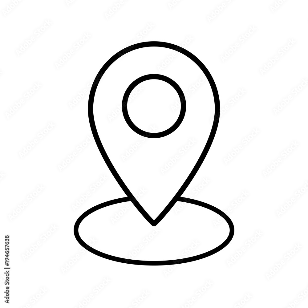 SImple isolated vector location pin icon with circle SImple isolated vector location pin icon with circle