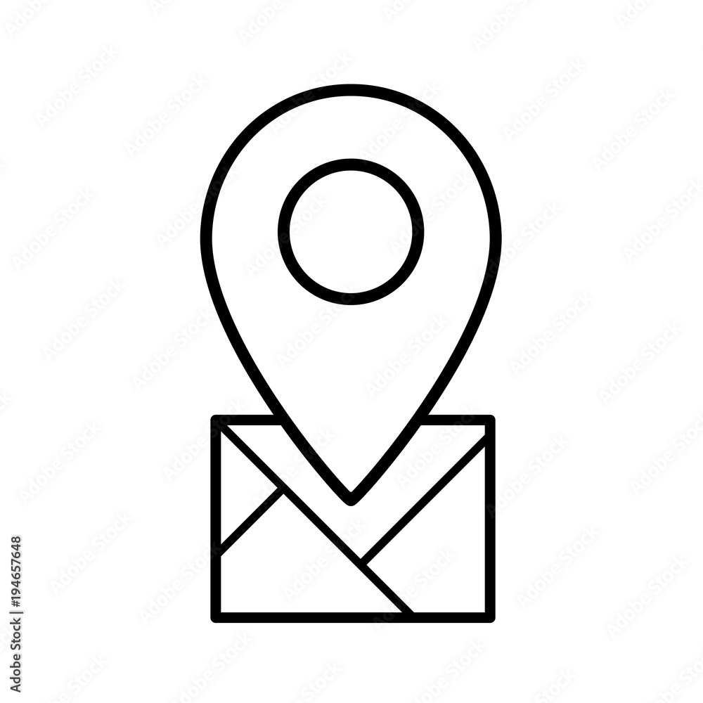 SImple isolated vector location pin icon with straight roads SImple isolated vector location pin icon with straight roads