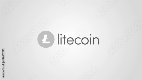 Litecoin digital internet currency for a global payment network based on decentralized block chain technology. Abstract animation of Litecoin LTC digital currency symbol. Digital cryptocurrency