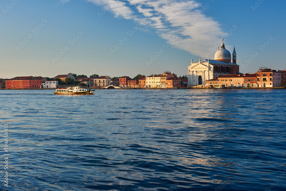 Church of San Redentore and Water Bus, Venice, Italy